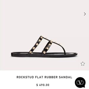 Valentino Garavani ROCKSTUD FLAT RUBBER SANDAL Size 41 Nero (Black)